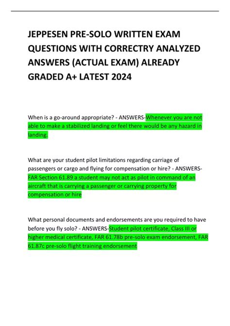 Jeppesen Instrument Commercial Stage Exam Answers 7
