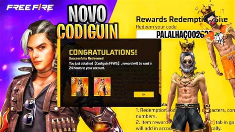 CODIGUIN FF 2024 código Free Fire do Imperador Resgate no Rewards