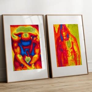 Black Gay Art Nude Male Figure Prints Set Of 2 Queer Artwork Homoerotic Gay Art Print Sensual