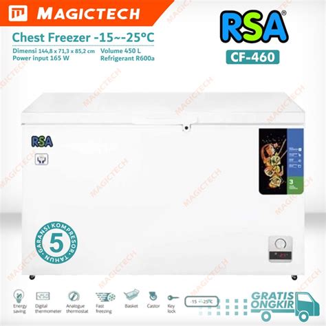 Jual CHEST FREEZER RSA PETI CF 460 CF460 460 Liter Shopee Indonesia