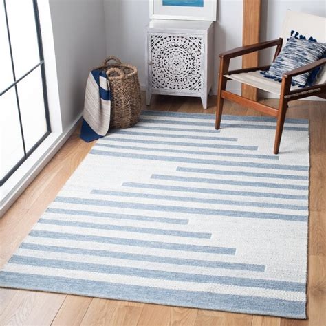 Winston Porter Wisen Handmade Flatweave Ivory Blue Rug Wayfair