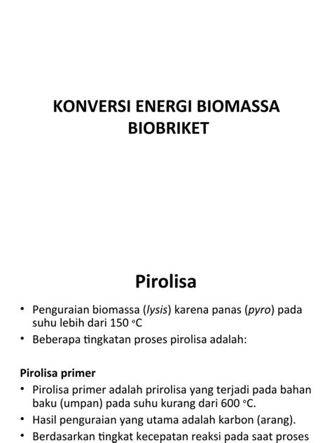 Teknologi Konversi Energi Biomassa Biobriket Pdf