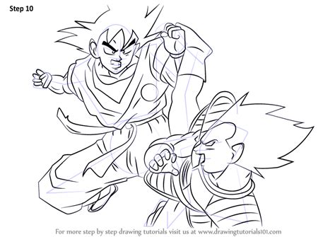 How To Draw Goku Vs Vegeta Dragon Ball Z Step By Step