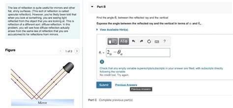 find  angle    reflected ray   cheggcom
