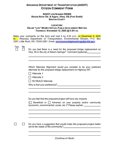 Fillable Online Public Involvement Synopsis Fax Email Print Pdffiller