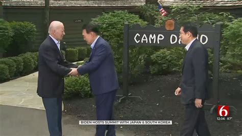 Biden Hosts Japan South Korea At Camp David For First Trilateral Summit