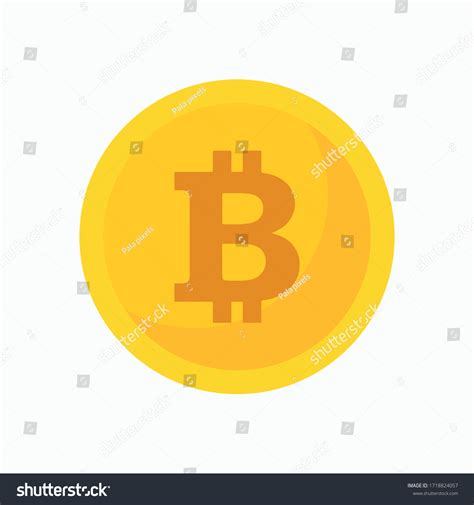 flat design bit coin symbol vector stock vector royalty