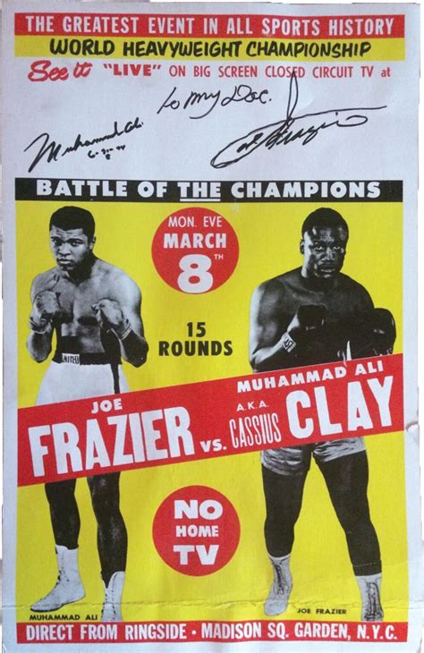 Lot Detail Muhammad Ali Joe Frazier Dual Signed Nyc Fight Poster