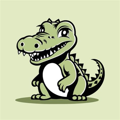 Krokodil Mascotte Cartoon Vector Illustratie Premium Vector