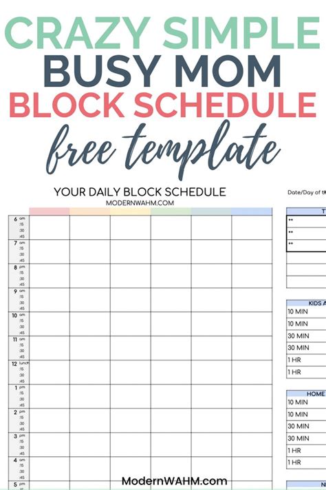 Weekly block schedule template