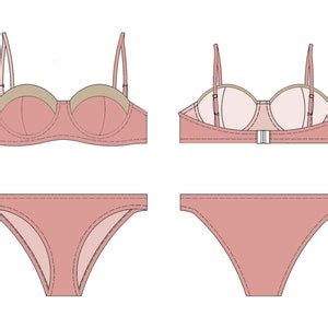 Bandeau Bikini Pdf Sewing Pattern Swimsuit Pattern Pdf Sewing Patterns Bikini Pattern Bandeau
