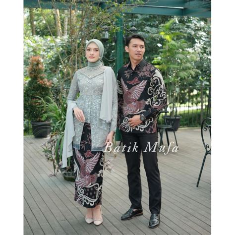 Jual Set Couple Kaluna Maroon Kebaya Modern Kebaya Lamaran Kebaya