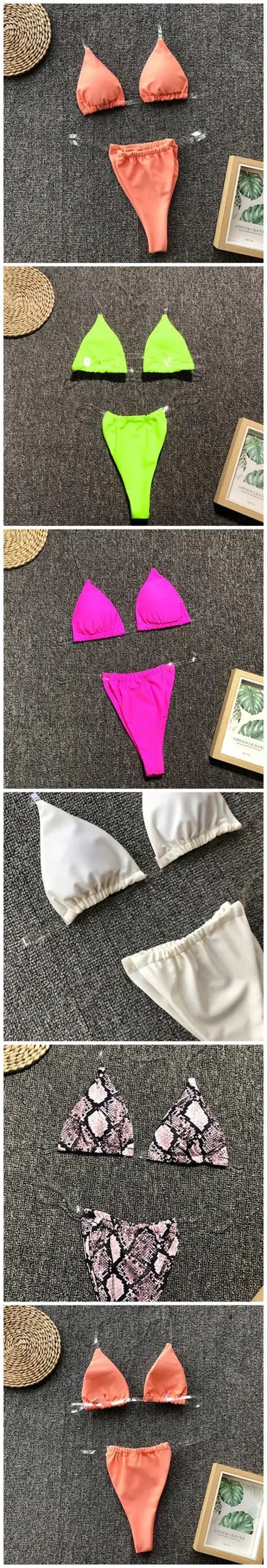 Wet Suit Snake Print Bathing Suit Swimsuit Thong Brazil Biquini Clear Strap Bikini Buy