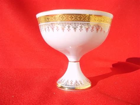 Ancienne Coupe Vase Bol Sur Pied En Porcelaine De Limoges Vieux Paris