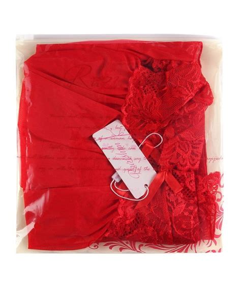 Sexy Lingerie Lace Splicing Transparent Chemise Red CS12BBIJ6I3