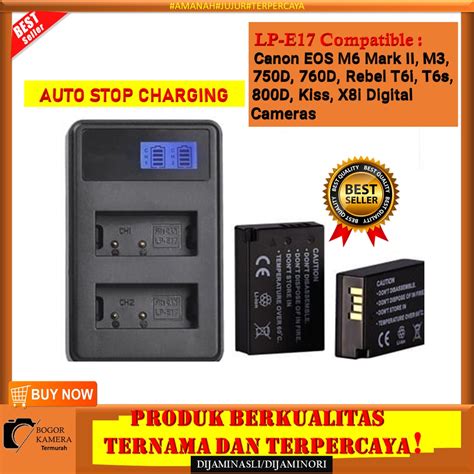 Jual Bisa Cod Paket Baterai Batere Battery Charger Set Lp E17 Canon