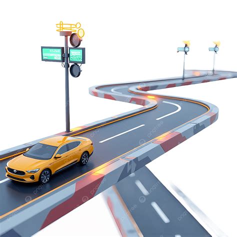 Car Driving On Winding Road