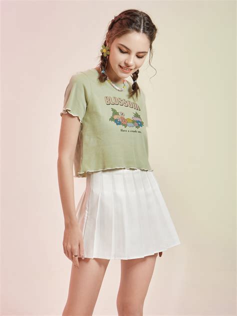 Emmiol Free Shipping Pleated Skate Mini Skirt White Xl In Skirts