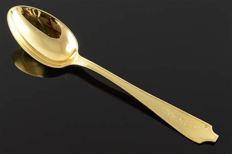 18k 204g Antique Tiffany And Co Baby Golden Spoon 475 Yellow Gold
