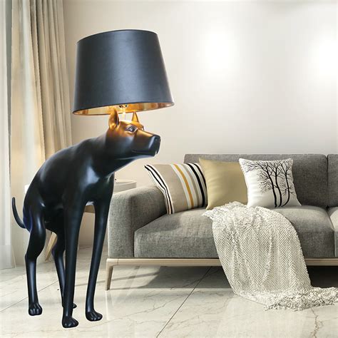Напольный светильник черный. Собака торшер - Dog 138 см, E27, 10 Вт ...