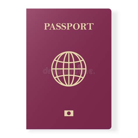 Red Passport Isolated On White International Identification Document