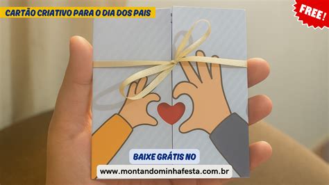 Cartão Dia Dos Pais Criativo Para Imprimir - Cartão Criativo para o Dia dos Pais: Mãos Formando Coração grátis para ...