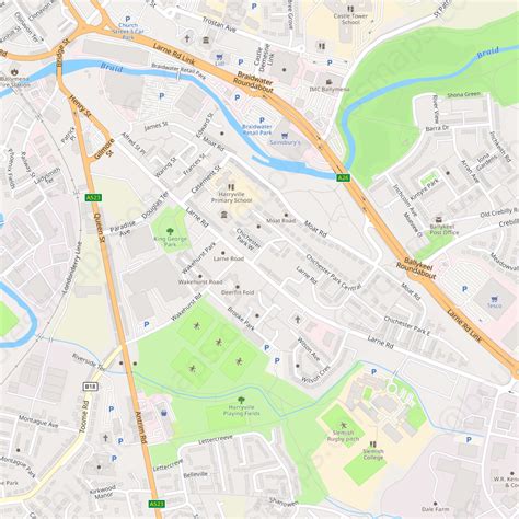 ballymena modern atlas vector map boundless maps