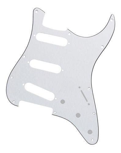 Escudo Stratocaster Sss Branco Camadas C Parafusos Fleor Escudo