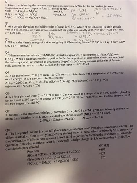 Solved 3. Given the following thermochemical equations, | Chegg.com