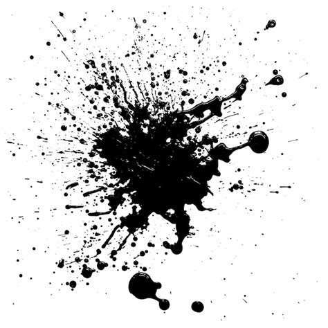 Premium Vector Abstract Black Ink Splatter On White Background Dynamic Droplet