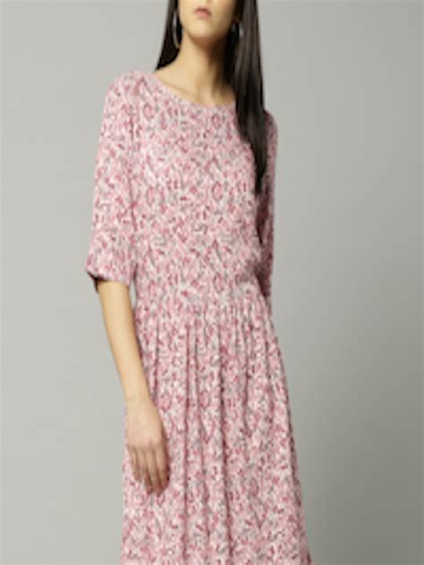 Buy Marks And Spencer Women Pink Printed Fit And Flare Dress Dresses For Women 7114537 Myntra