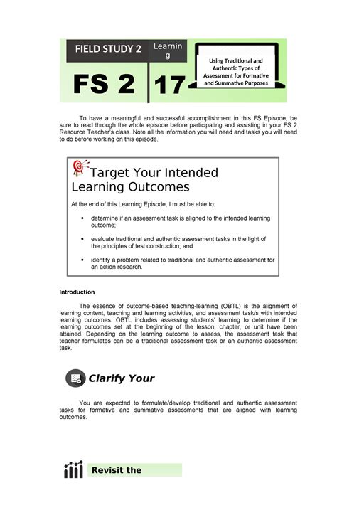 Fs Episode Feild Study To Have A Meaningful And Successful