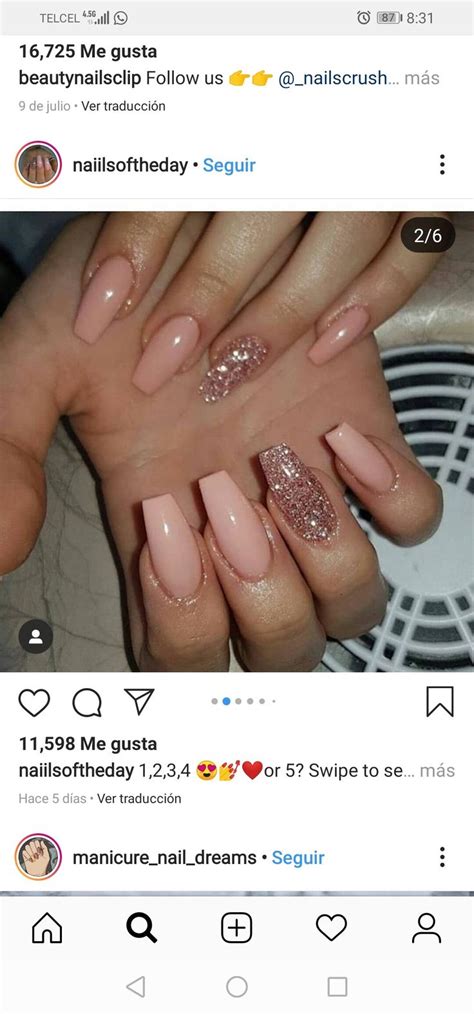 Pin on uñas Nails Dream nails Nude sparkly nails