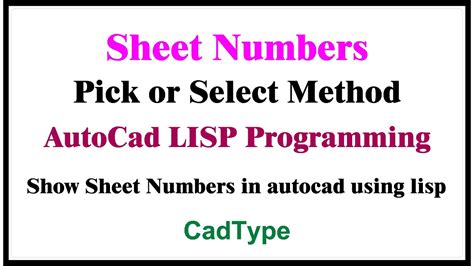 How To Show The Sheet Numbers In Autocad Using Lisp Ctl Youtube