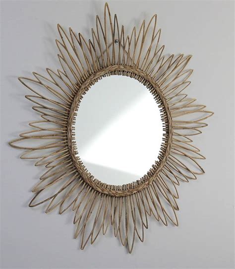 Large Sunburst Rattan Mirror By The Forest And Co