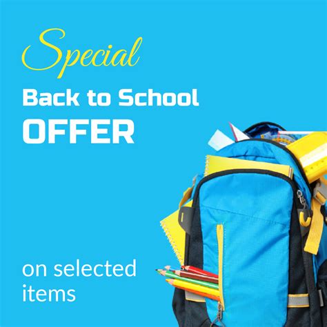 Promotional Back to School Special Offers Sign Template | Square Signs