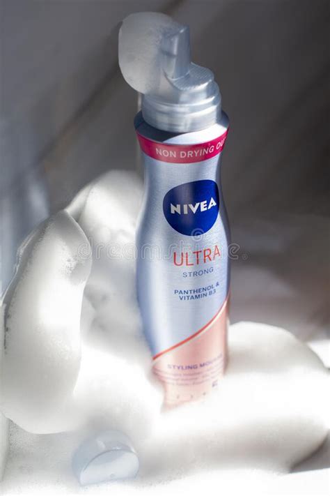 Nivea Hair Fixing Mousse in Foam and Sunshine,close-up As,Belgium, Juny ...