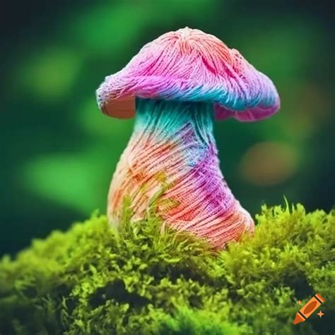 Colourful Floss Mushroom On Moss