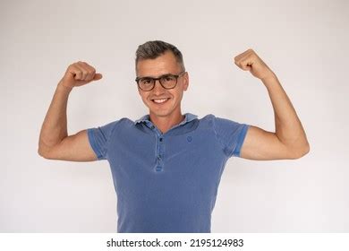 Portrait Happy Mature Man Wearing Glasses Stock Photo 2195124983