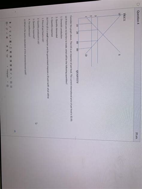 Solved D Question 4 20 Pts Price 10 3 2 1 D 10 20 60