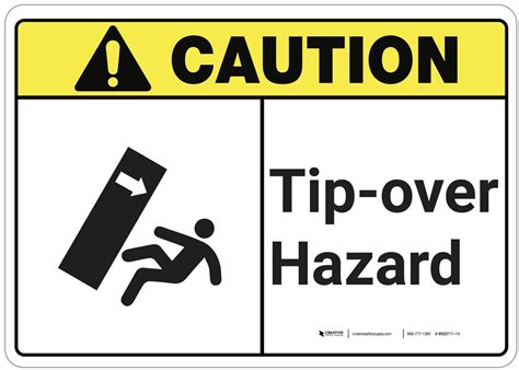 caution tip  hazard ansi wall sign creative safety supply