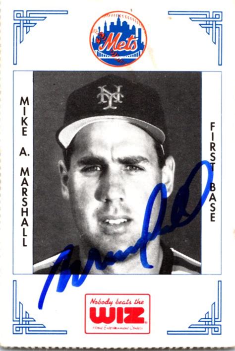 Mike Marshall Autographed Baseball Card New York Mets Lc Wiz