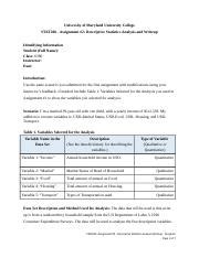 Assignment Descriptive Statistics Analysis And Writeup Rtf