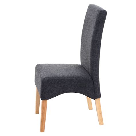 6er Set Esszimmerstuhl Latina Küchenstuhl Stuhl Stoff Textil MVG zertifiziert dunkelgrau