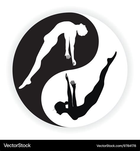 Yin Yang Male And Female Symbol Concept Royalty Free Vector