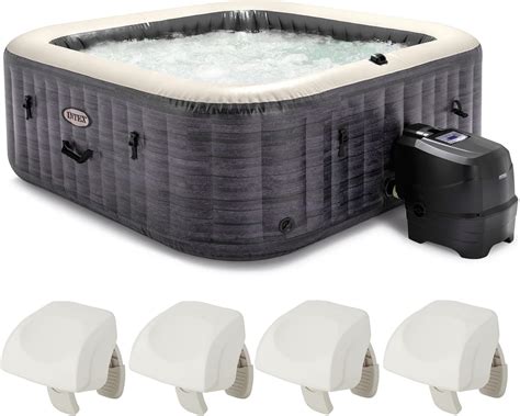 Amazon Intex Purespa Plus Greystone Person Inflatable Square Outdoor Hot Tub