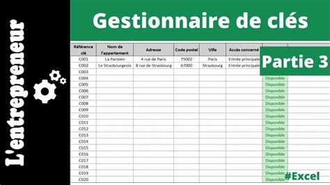 3 Gérer ses clés sur Excel YouTube