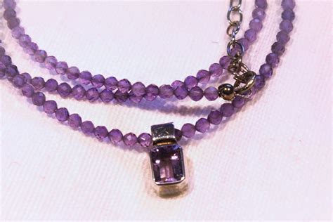 Edelsteinkette Amethyst mit Amethyst Anhänger 925 Sterling Silber