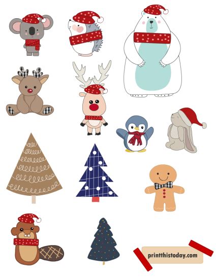 Free Printable Christmas Stickers Cute Vintage