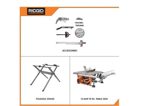 RIDGID R4518 10 In Table Saw With Folding Stand BIGBIGMART